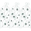  Kerti Kerítés Rács 3 pcs Zöld 112 x 40 cm Acél