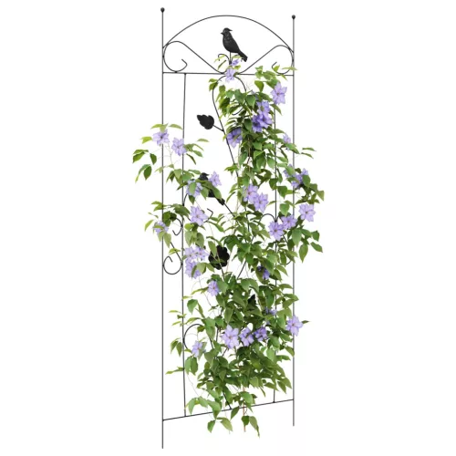  Kerti Kerítés Rács 3 pcs Fekete 112 x 40 cm Acél