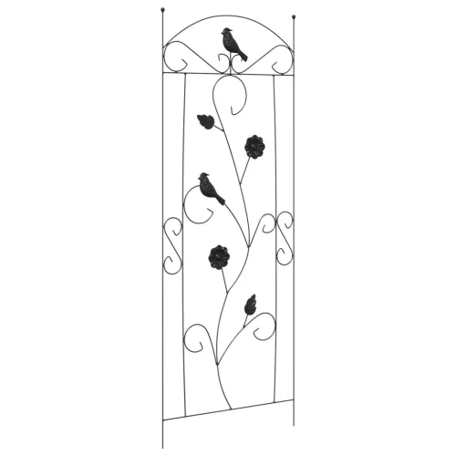  Kerti Kerítés Rács 3 pcs Fekete 112 x 40 cm Acél