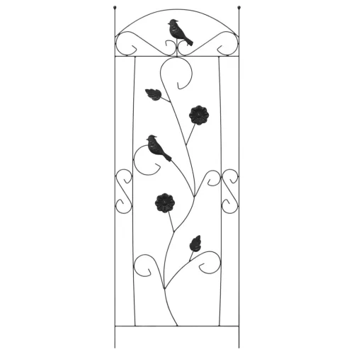  Kerti Kerítés Rács 3 pcs Fekete 112 x 40 cm Acél