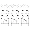  Kerti Kerítés Rács 3 pcs Fekete 112 x 40 cm Acél