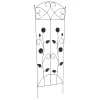  Kerti Kerítés Rács 3 pcs Fekete 112 x 40 cm Acél