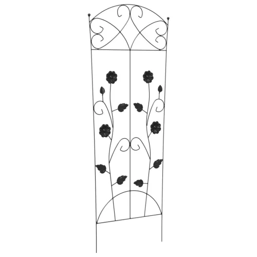  Kerti Kerítés Rács 3 pcs Fekete 112 x 40 cm Acél