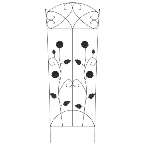  Kerti Kerítés Rács 3 pcs Fekete 112 x 40 cm Acél