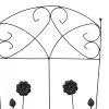  Kerti Kerítés Rács 3 pcs Fekete 112 x 40 cm Acél