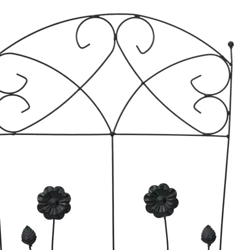  Kerti Kerítés Rács 3 pcs Fekete 112 x 40 cm Acél