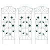  Kerti Kerítés Rács 3 pcs Zöld 112 x 40 cm Acél