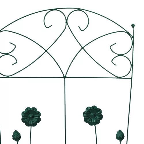  Kerti Kerítés Rács 3 pcs Zöld 112 x 40 cm Acél