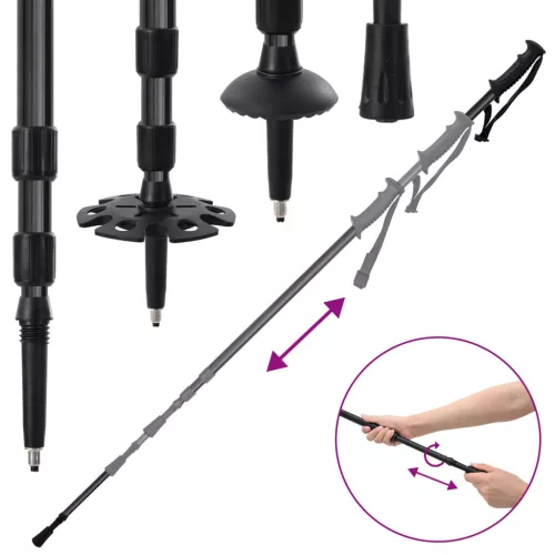  3 az 1-ben hólánc túrabotokkal Fekete 21 hüvelyk