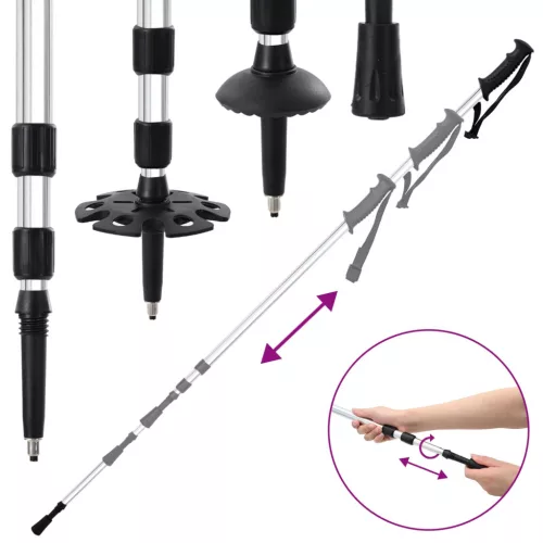  3 az 1-ben hólánc túrabotokkal Ezüst 25 hüvelyk