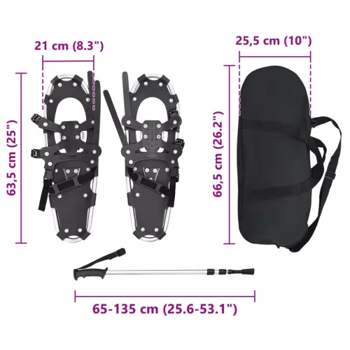  3 az 1-ben hólánc túrabotokkal Ezüst 25 hüvelyk