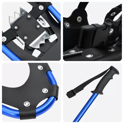  3 az 1-ben hólánc túrabotokkal Kék 25 hüvelyk Alumínium és HDPE