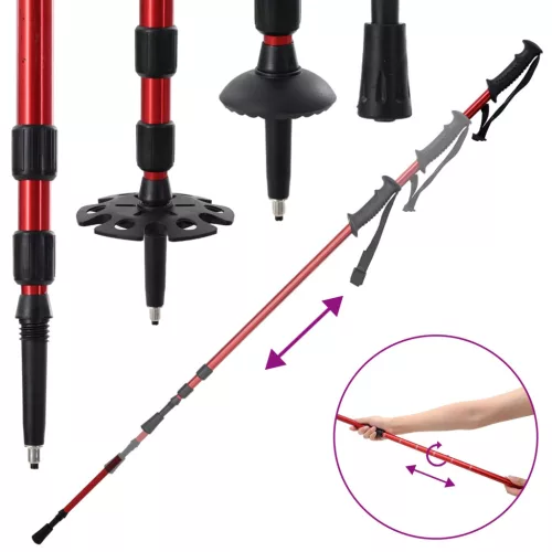  3 az 1-ben hólánc túrabotokkal Piros 25 hüvelyk