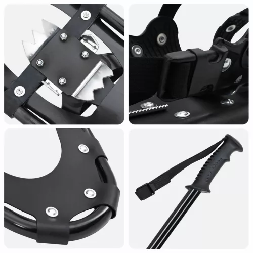  3 az 1-ben hólánc túrabotokkal Fekete 25 hüvelyk