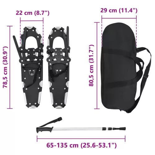  3 az 1-ben hólánc túrabotokkal Ezüst 30 hüvelyk
