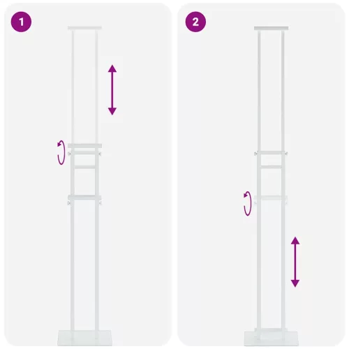  Kiállító Állvány Fehér 30 x 24 x 214 cm Acél
