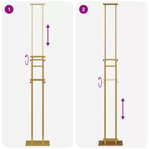  Kiállító Állvány Arany 30 x 24 x 214 cm Acél