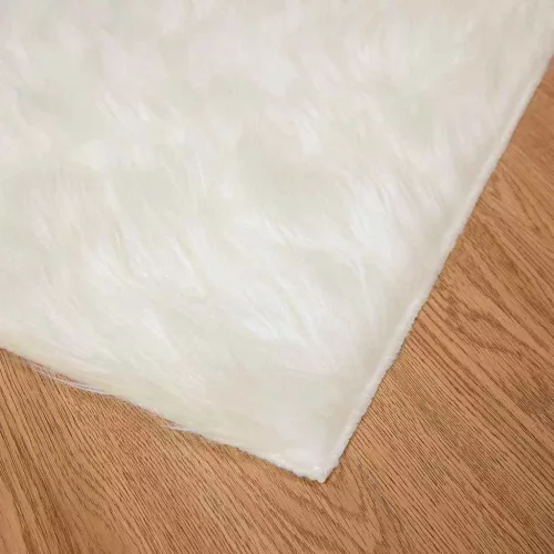  Műbárány szőnyeg Fehér 80 x 150 cm Poliészter