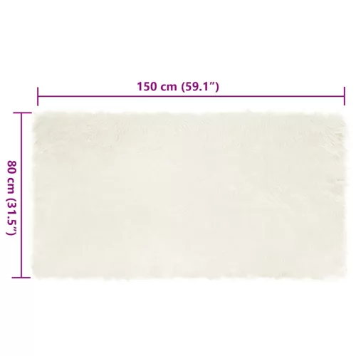  Műbárány szőnyeg Fehér 80 x 150 cm Poliészter
