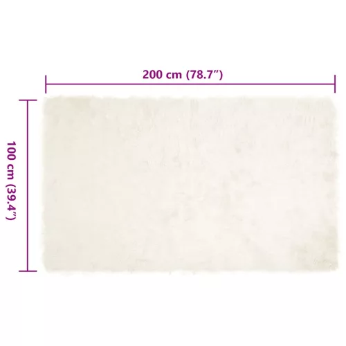  Műbárány szőnyeg Fehér 100 x 200 cm Poliészter