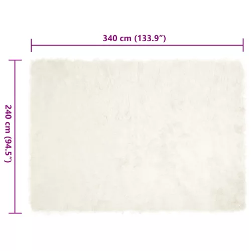  Műbárány szőnyeg Fehér 240 x 340 cm Poliészter