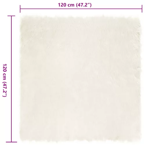  Műbárány szőnyeg Fehér 120 x 120 cm Poliészter