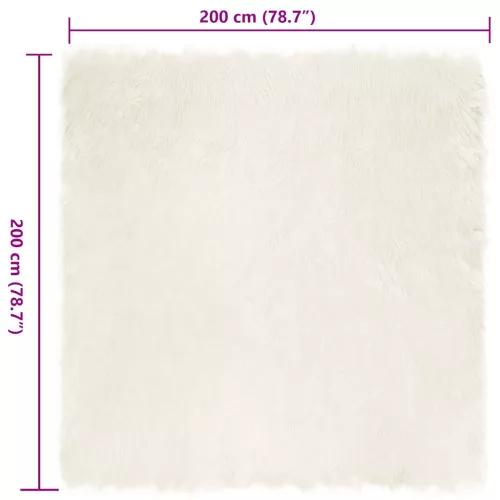  Műbárány szőnyeg Fehér 200 x 200 cm Poliészter