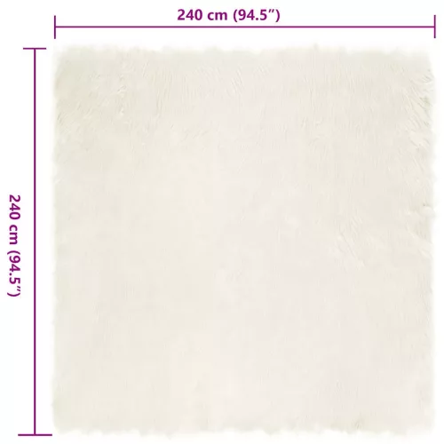  Műbárány szőnyeg Fehér 240 x 240 cm Poliészter