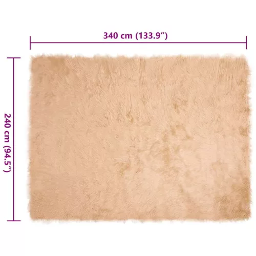  Műbárány szőnyeg Bézs 240 x 340 cm Poliészter
