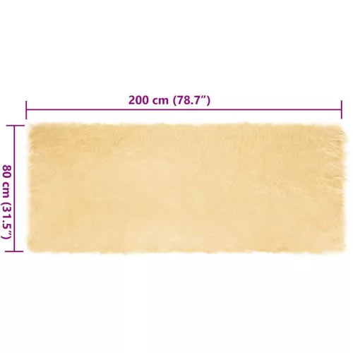  Műbárány szőnyeg Krém 80 x 200 cm Poliészter