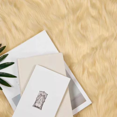  Műbárány szőnyeg Krém 100 x 200 cm Poliészter