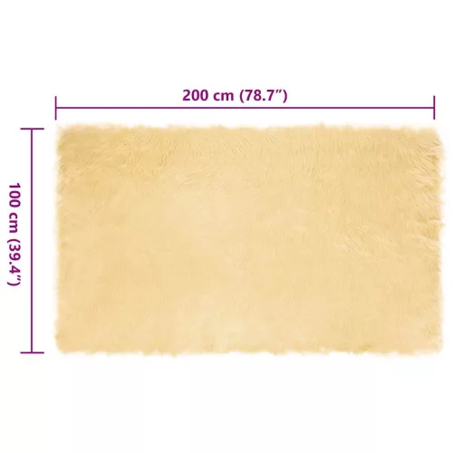  Műbárány szőnyeg Krém 100 x 200 cm Poliészter