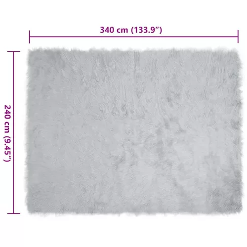  Műbárány szőnyeg Szürke 240 x 340 cm Poliészter