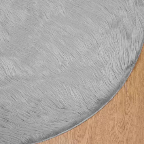  Műbárány szőnyeg Szürke 120 x 120 cm Poliészter