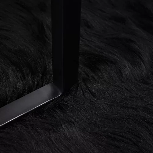  Műbárány szőnyeg Fekete 80 x 150 cm Poliészter