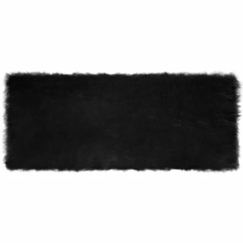  Műbárány szőnyeg Fekete 80 x 200 cm Poliészter