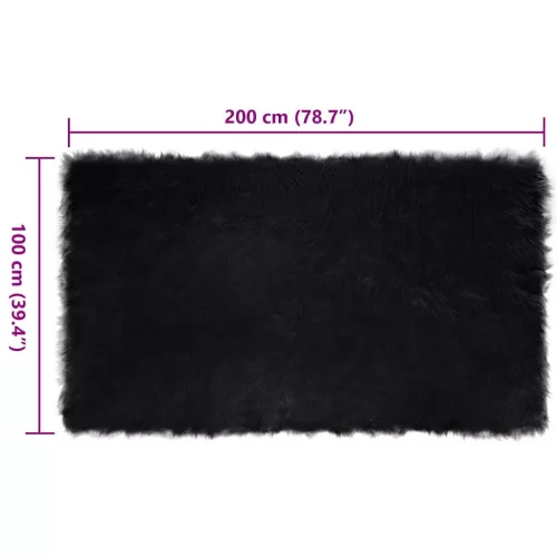  Műbárány szőnyeg Fekete 100 x 200 cm Poliészter