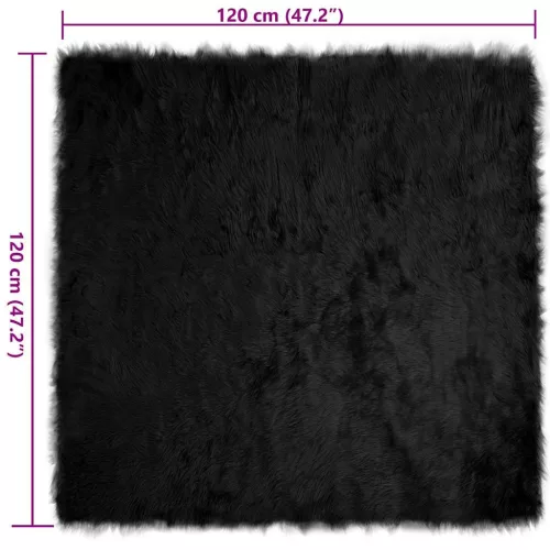  Műbárány szőnyeg Fekete 120 x 120 cm Poliészter