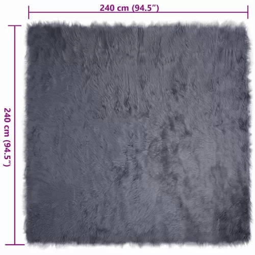  Műbárány szőnyeg Antracit 240 x 240 cm Poliészter