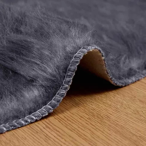  Műbárány szőnyeg Antracit 100 x 100 cm Poliészter