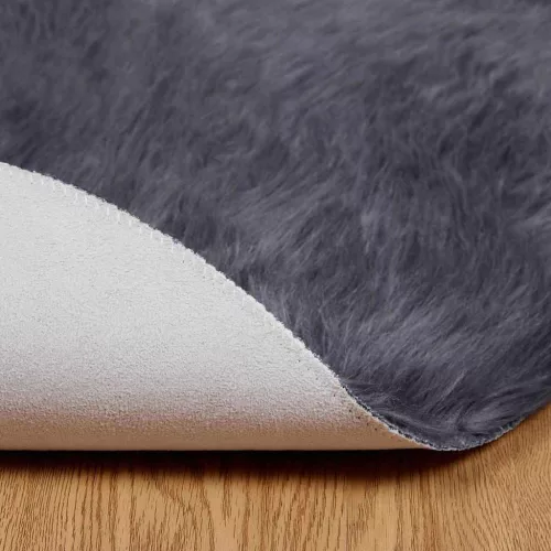  Műbárány szőnyeg Antracit 100 x 100 cm Poliészter
