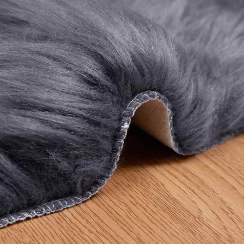  Műbárány szőnyeg Antracit 50 x 80 cm Poliészter