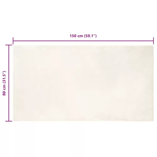  Mű Nyúl Szőr Szőnyeg Fehér 80 x 150 cm Poliészter