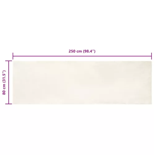  Mű Nyúl Szőr Szőnyeg Fehér 80 x 250 cm Poliészter