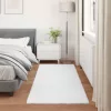 Mű Nyúl Szőr Szőnyeg Olite Fehér 100 x 200 cm Poliészter