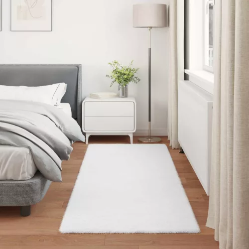 Mű Nyúl Szőr Szőnyeg Olite Fehér 100 x 200 cm Poliészter