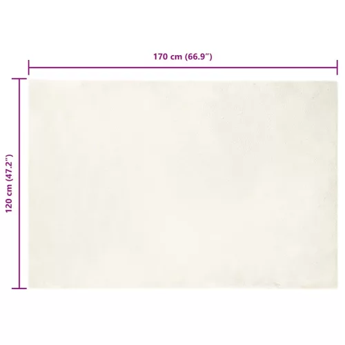  Mű Nyúl Szőr Szőnyeg Fehér 120 x 170 cm Poliészter