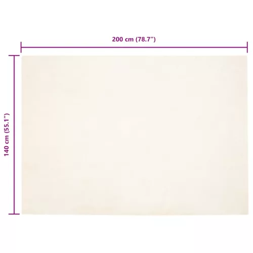  Mű Nyúl Szőr Szőnyeg Fehér 140 x 200 cm Poliészter