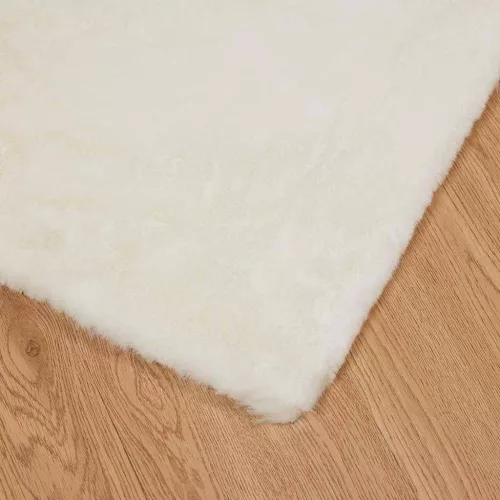  Mű Nyúl Szőr Szőnyeg Fehér 200 x 280 cm Poliészter