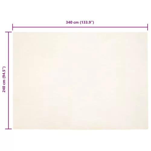  Mű Nyúl Szőr Szőnyeg Fehér 240 x 340 cm Poliészter